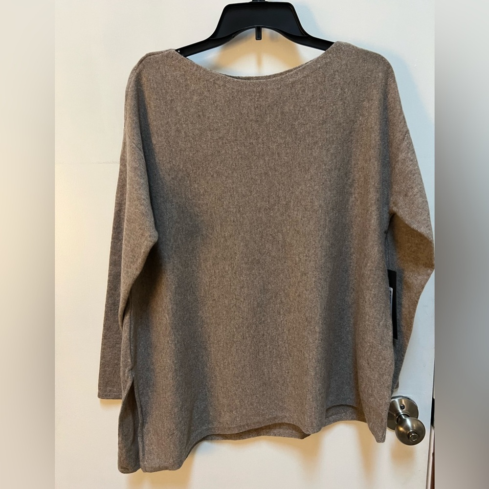 Donna Karan Cashmere Sweater in Taupe Heather